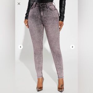 Fashion Nova Lilac High Stretch Curvy Skinny Jeans Size 5